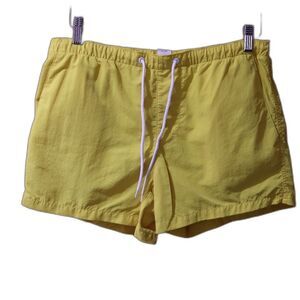Club Monaco Yellow Swim Trunks with Elastic Waistband Preppy Short small